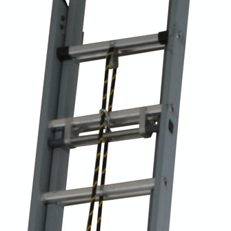 Two-piece rope operated ladder